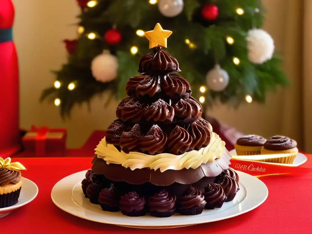 Un árbol de Navidad de postres festivos decorados con detalle y originalidad