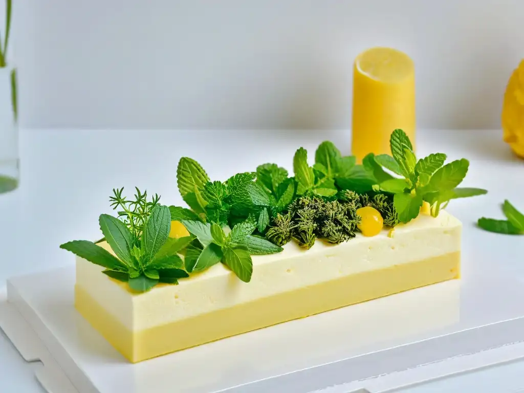 Armonía de sabores: Combinaciones sorprendentes de repostería con hierbas en elegante cocina moderna