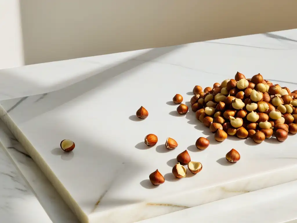 Armoniosa composición de nueces de macadamia en elegante cocina minimalista
