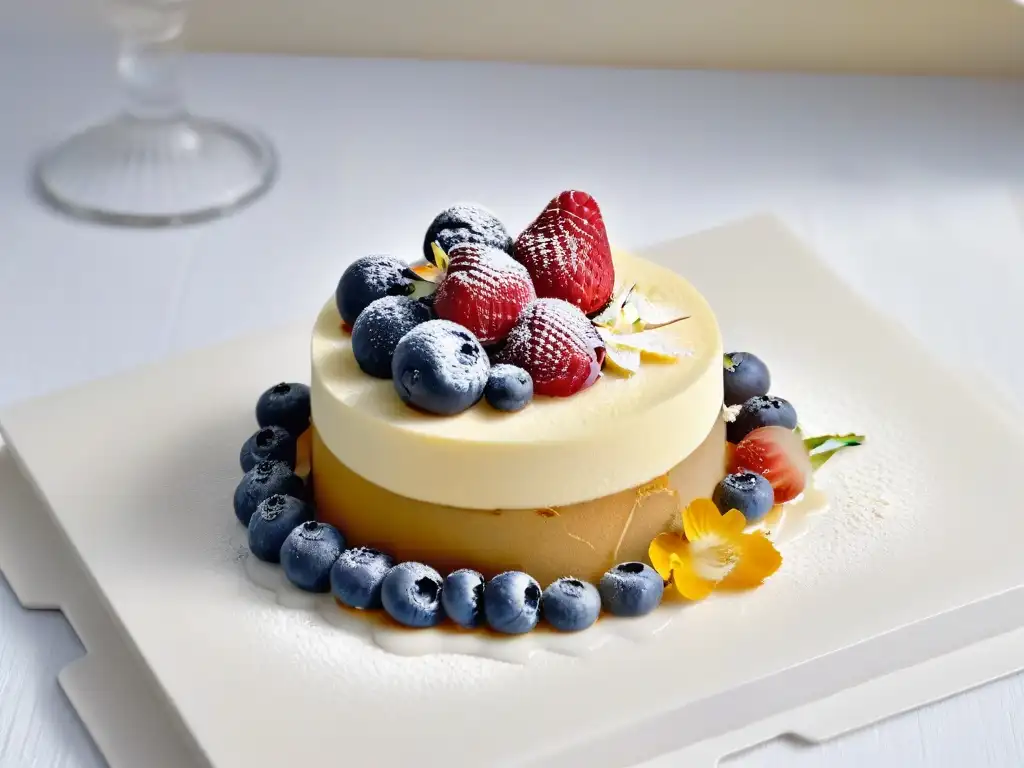 Dulce armonía: postre gourmet con sabores exquisitos Arte culinario: Postre exquisito con combinación sabores tendencias globales