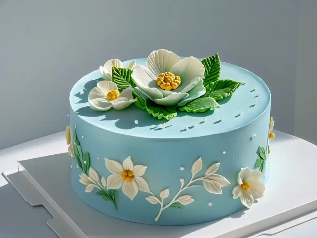 Transformación repostería Ron BenIsrael: Detalle de una flor de azúcar en pastel, reflejo del arte y precisión en sus creaciones