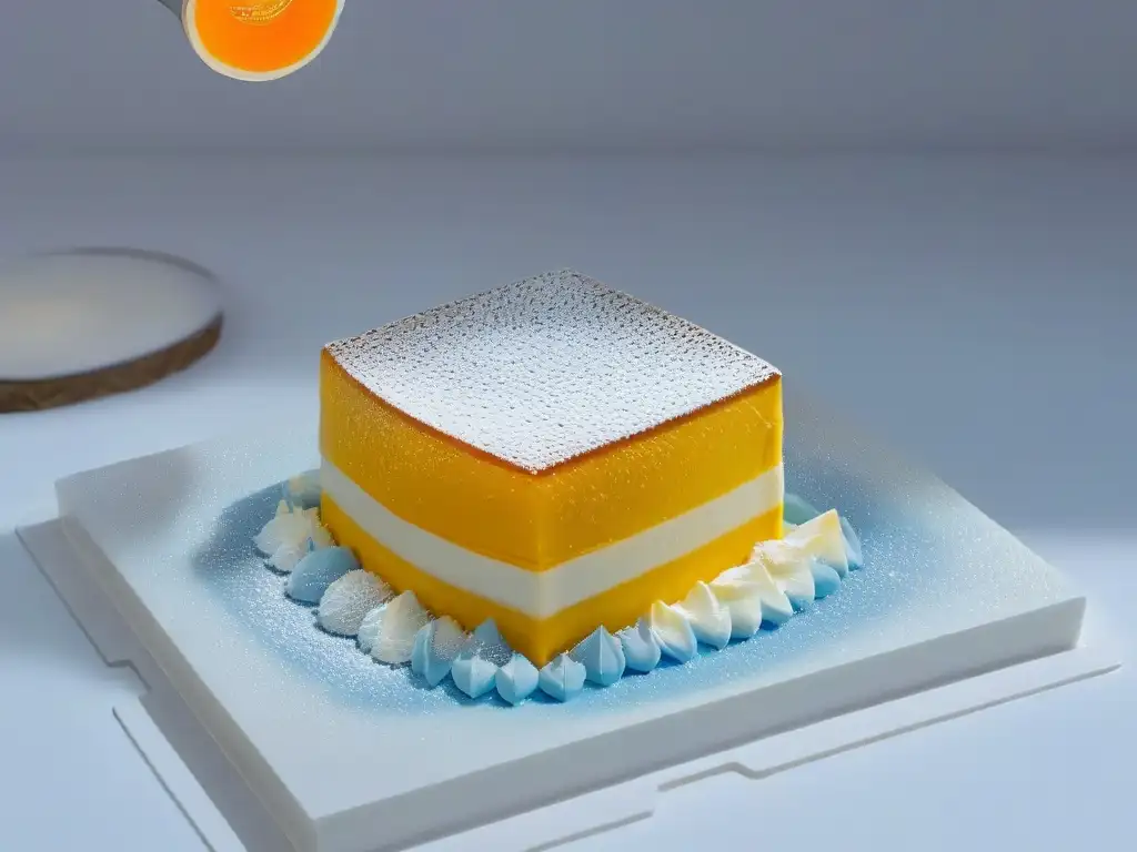 Un 3D printer blanco creando postres impresos en 3D tendencias con precisión y detalle