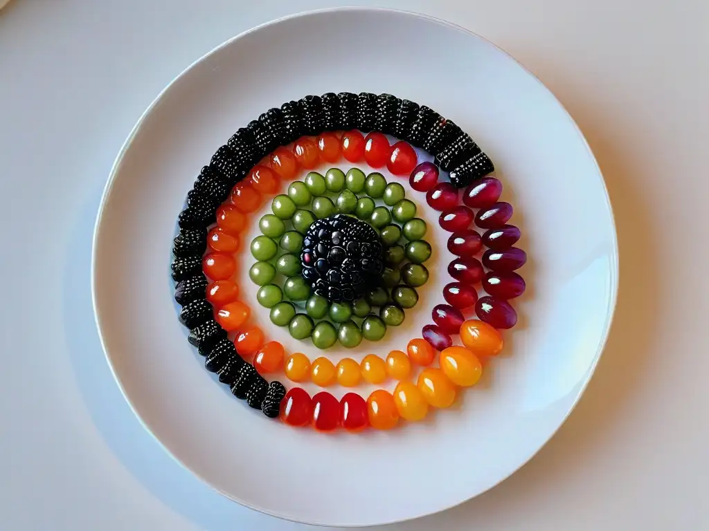 Un bocado exquisito: cucharada de postres gourmet con caviar de frutas en perlas de colores vibrantes