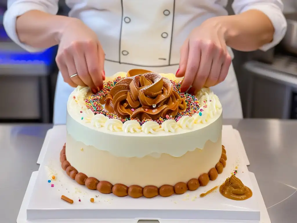 Creación artesanal de postres por Christina Tosi: precisión y creatividad Christina Tosi de Milk Bar confecciona con precisión su exclusivo postre, mostrando destreza y creatividad