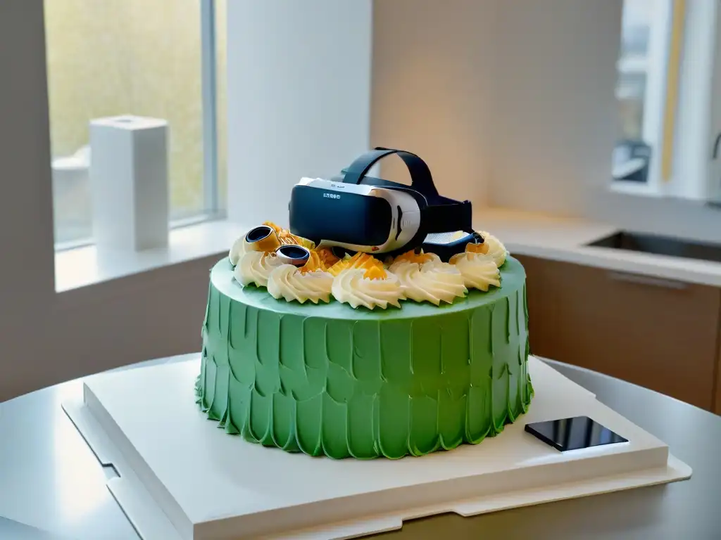 Cocina moderna con realidad virtual y repostería holográfica para aprender repostería en casa