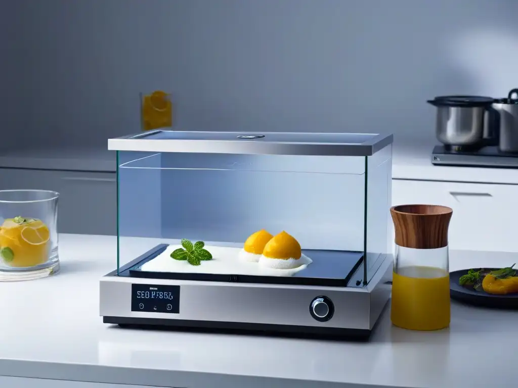 Cocina de postres moderna con equipos de alta tecnología