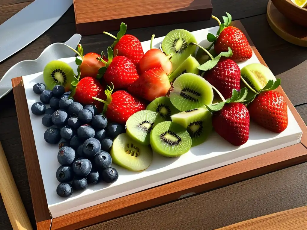 Encantadora combinación de frutas y especias en cocina moderna Una composición vibrante de frutas frescas y especias, ideal para inspirar en repostería