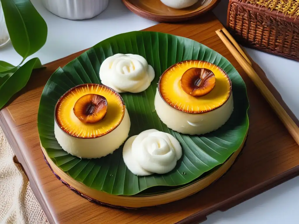 Contraste de Versiones Africanas de Bibingka y Bibingka Filipino en tela africana y hoja de plátano