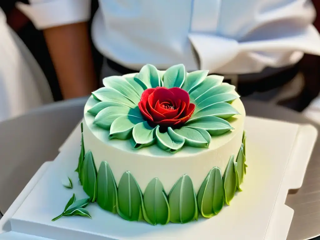 Creación de una flor de azúcar detallada con destreza en realidad aumentada en repostería