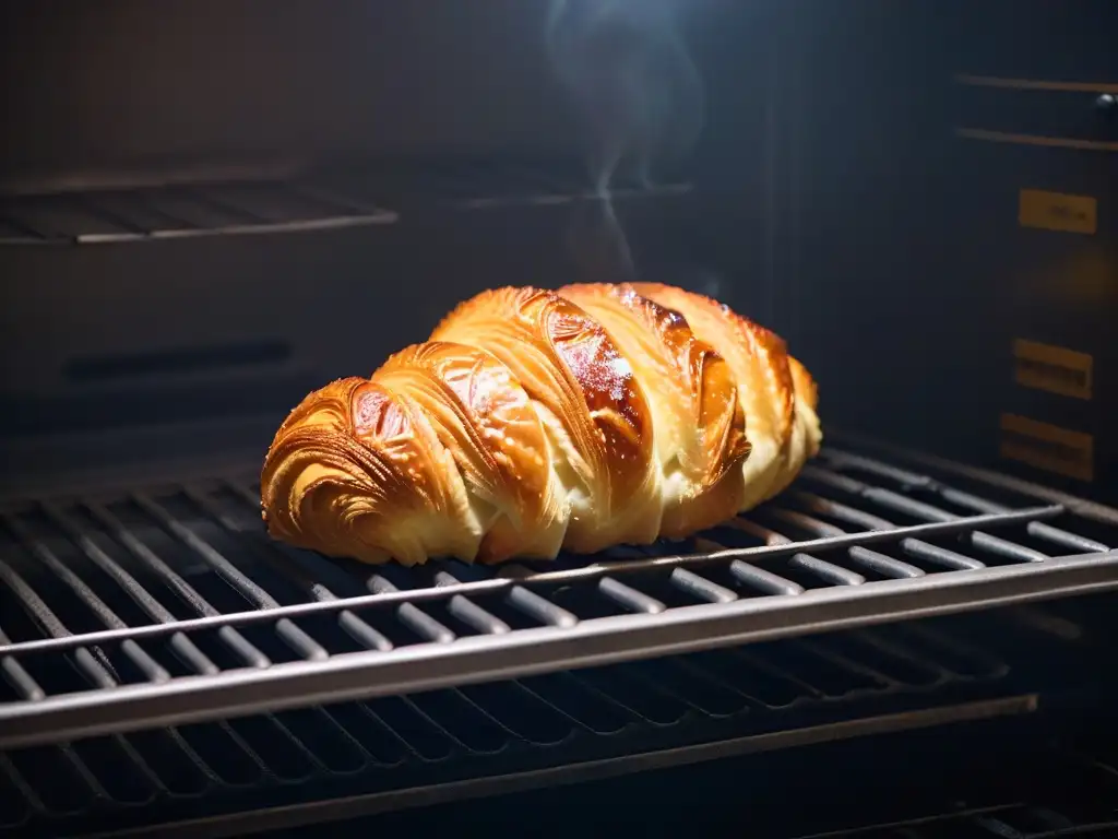 Un croissant dorado sale de un horno de convección, revelando los secretos de la repostería