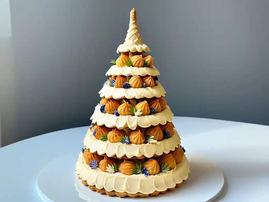 Un croquembouche clásico reinterpretado con sabores clásicos de repostería reinterpretados