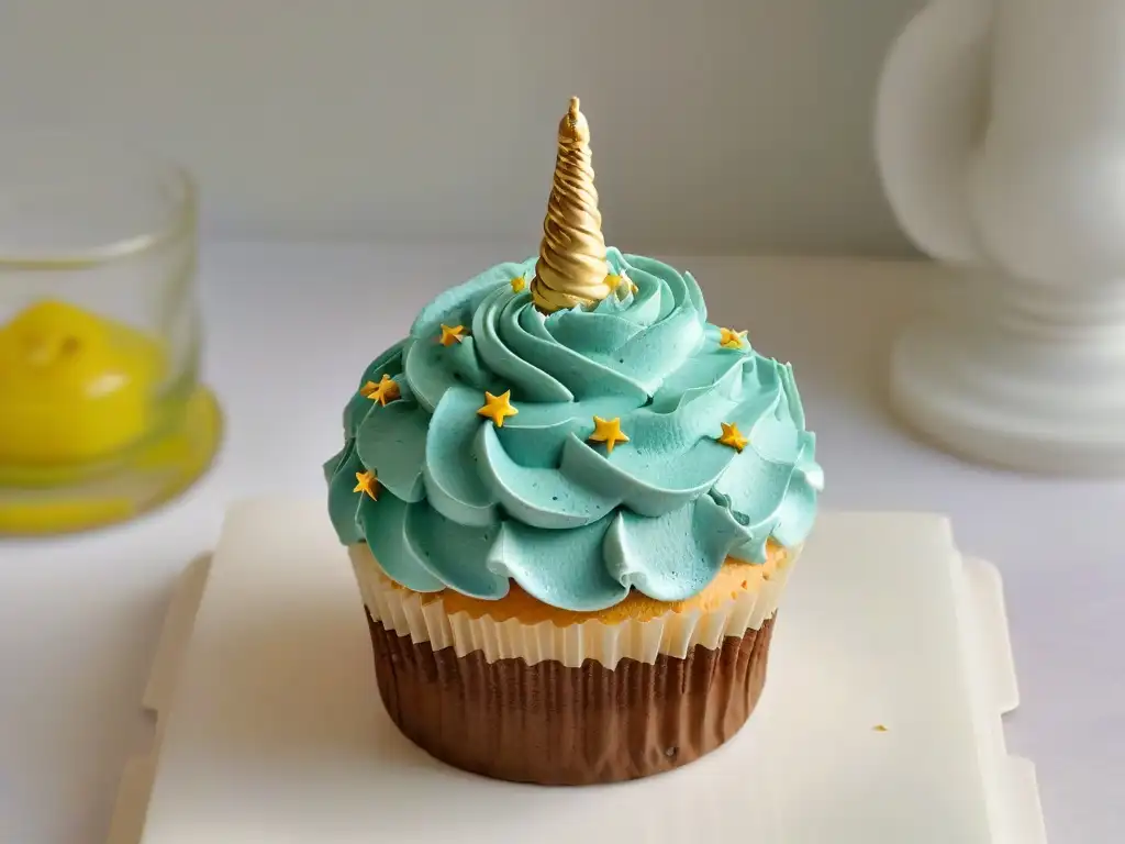 Cupcake temático vibrante con detalles precisos, ideal para fiestas infantiles creativas