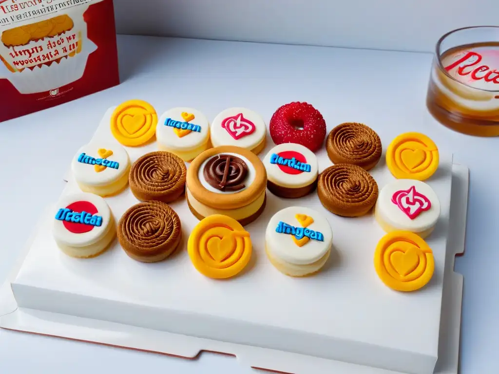 El deleite de la repostería en redes sociales: postres inspirados en Instagram, Facebook y Pinterest, dispuestos con estilo en un elegante flat lay