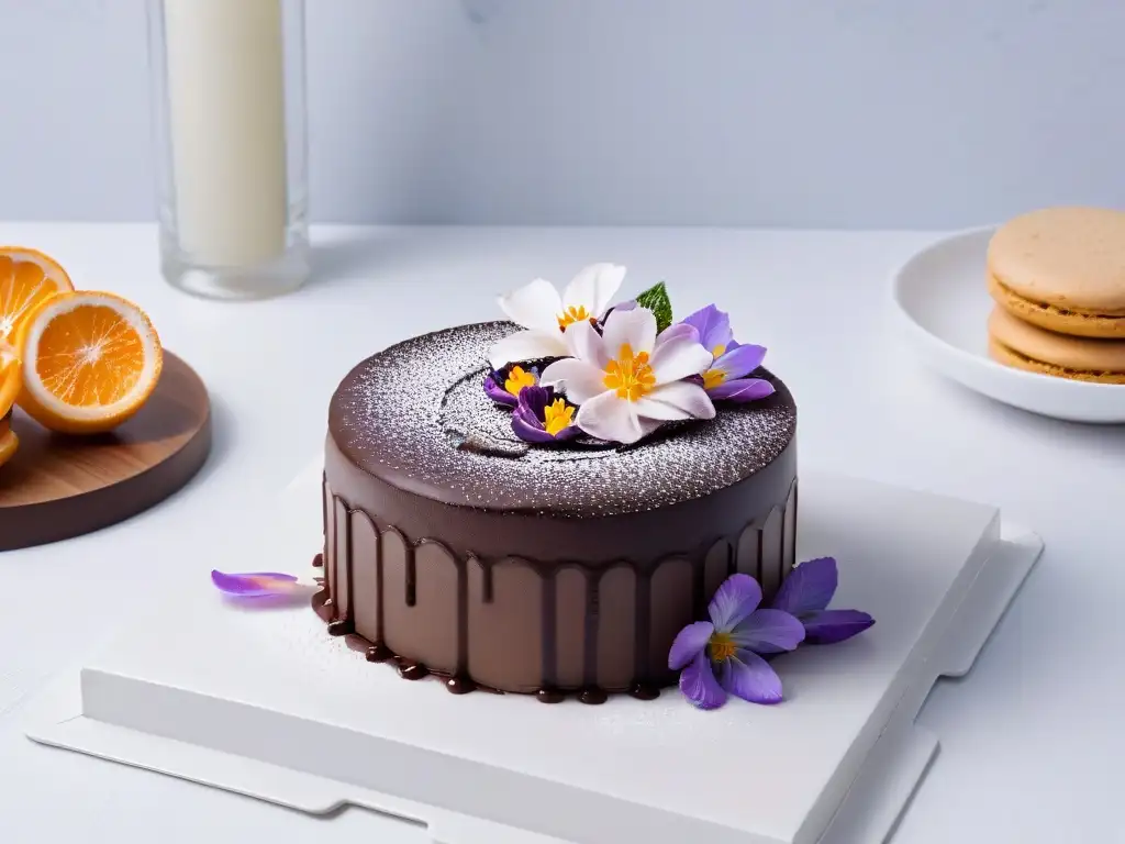 Un deleite visual de postres con aromaterapia seductora en una elegante cocina moderna