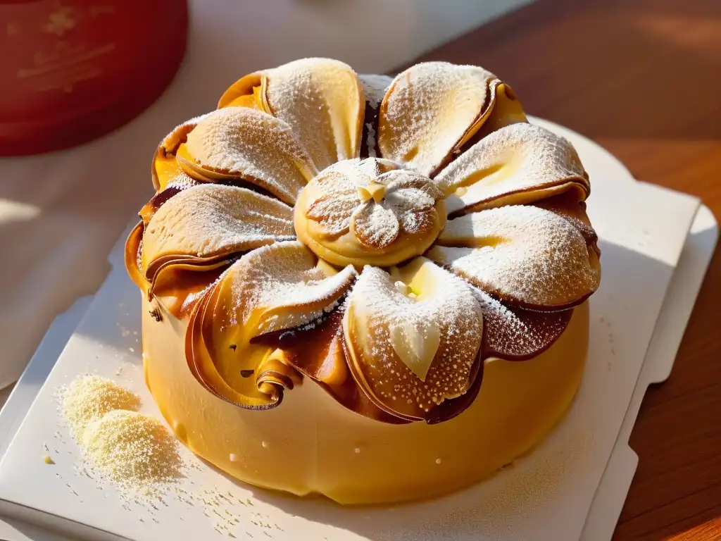 Deliciosa Chebakia marroquí: detalle de pastelería tradicional Delicada Chebakia marroquí bañada en miel y semillas de sésamo
