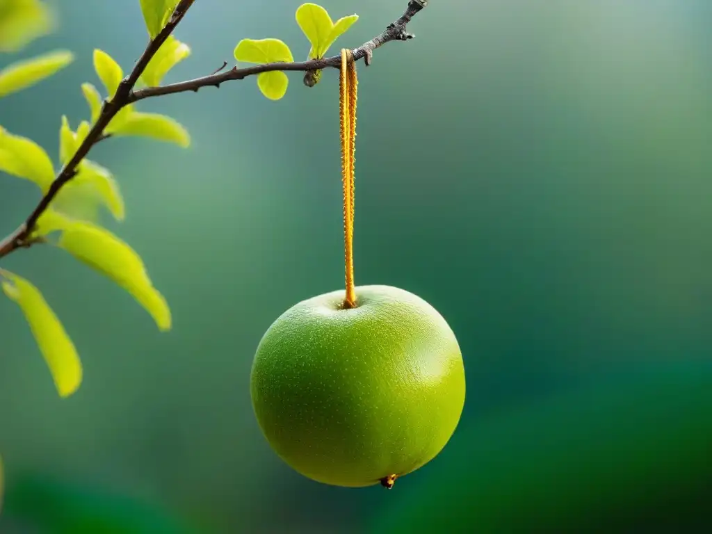 Delicada fruta verde Monk Fruit, edulcorante sin calorías, resalta su belleza natural