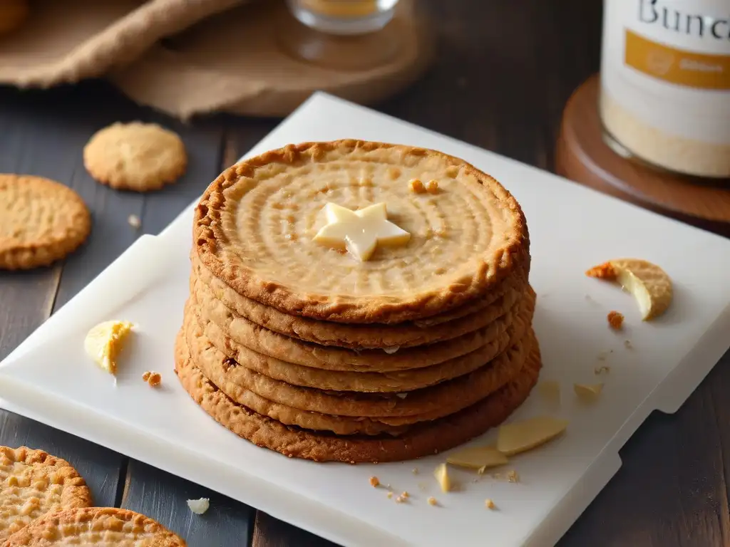 Delicada galleta Anzac recién horneada sobre mesa rústica