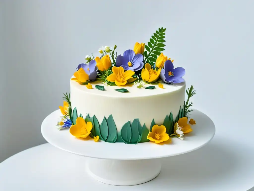 Pastel reciclado: detalle exquisito y sostenible Delicada tarta decorada con técnicas de repostería sostenible innovadoras