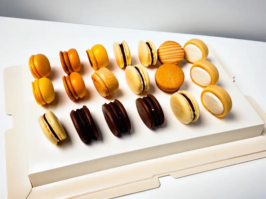Delicias del mundo: pastelería artesanal en un plato elegante Delicadas delicias de repostería global en un elegante plato moderno
