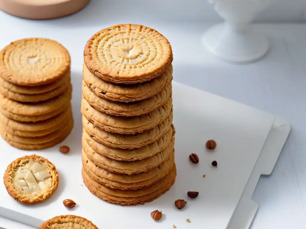 Delicadas galletas Anzac doradas dispuestas en círculo en un plato blanco moderno