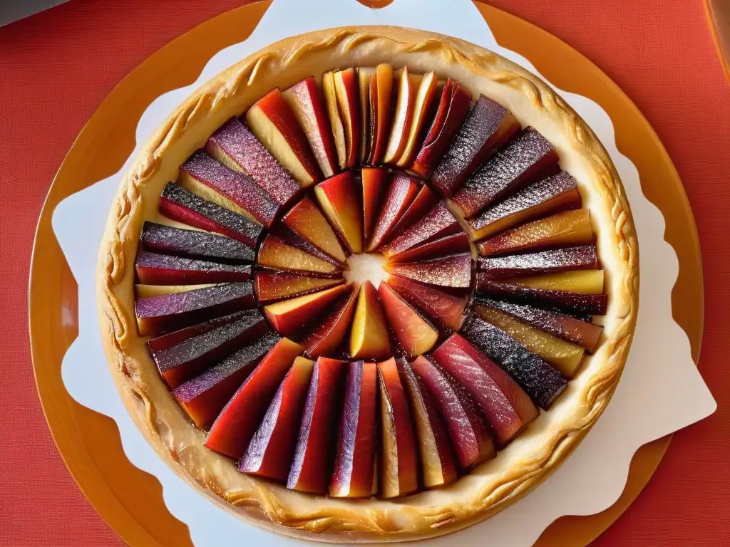 Delicadas manzanas caramelizadas sobre masa dorada, resaltando la Tarta Tatin Clásica