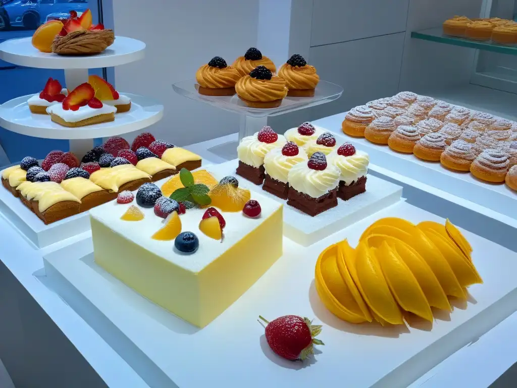 Deliciosos postres sin azúcar en cocina blanca Delicadas recetas de repostería para diabéticos en una cocina blanca con postres coloridos y sin azúcar