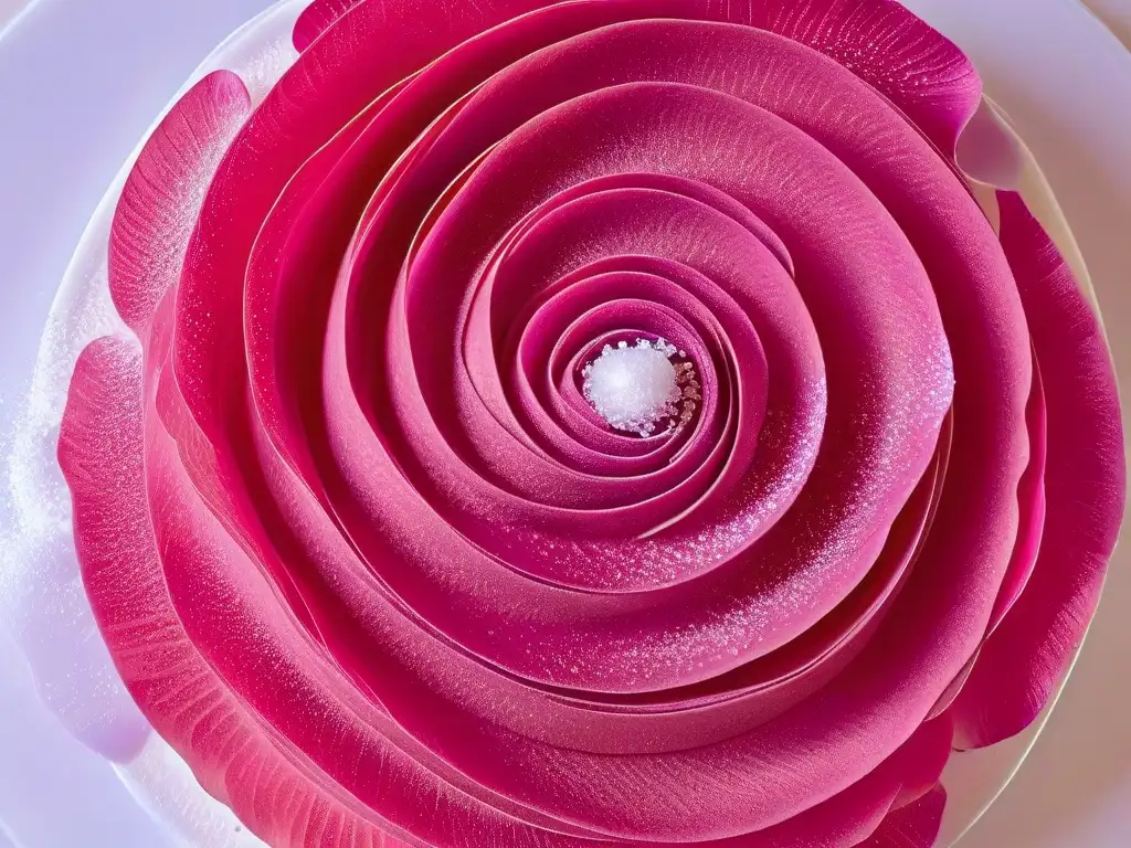 Delicadas rosas cristalizadas con azúcar, decoraciones comestibles para repostería
