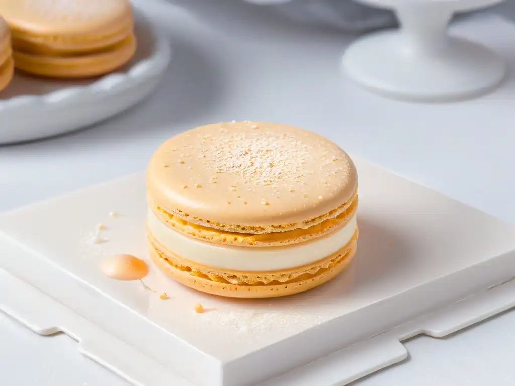 Delicado macaron de caramelo salado, equilibrio saladodulce repostería moderna