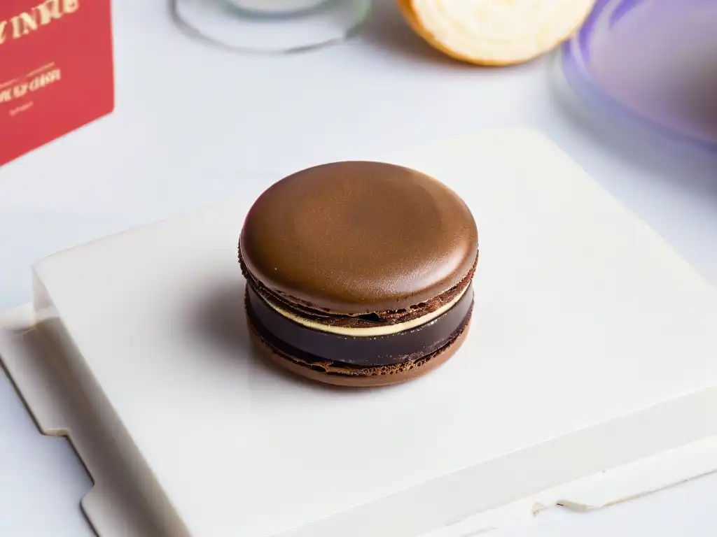 Delicado macaron horneado, con ganache suave y estructura impecable