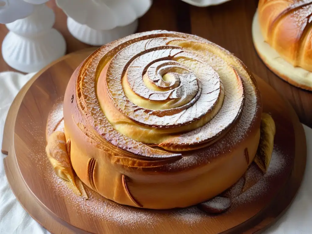 Delicioso Kouglof recién horneado en mesa rústica Delicado Kouglof recién horneado sobre mesa rústica de madera