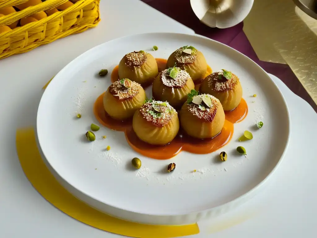 Dulce tentación: Gulab Jamun dorados y suculentos Delicado postre indio Gulab Jamun con ingredientes únicos repostería india