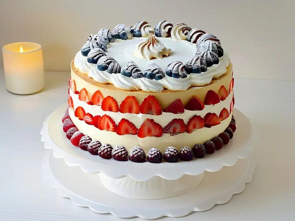 Delicado trifle de frutos rojos primavera, una exquisita combinación de colores y texturas en un tazón de cristal