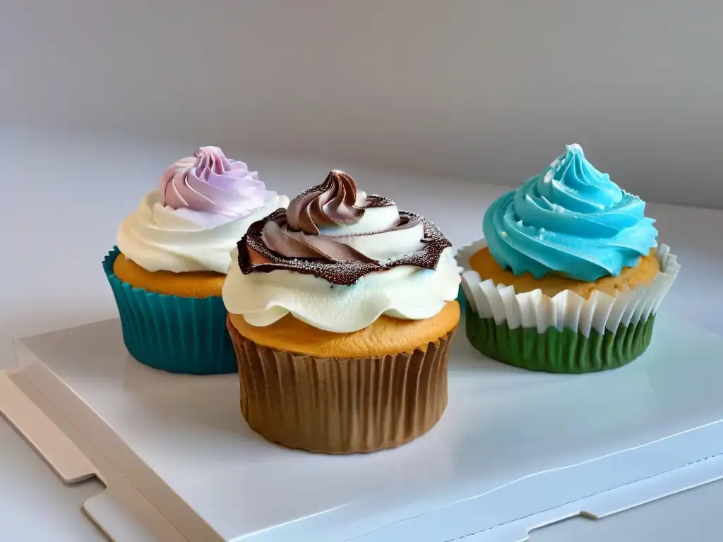 Delicados postres en Realidad Aumentada: un cupcake y una galleta con intrincados diseños y colores vibrantes en un espacio digital