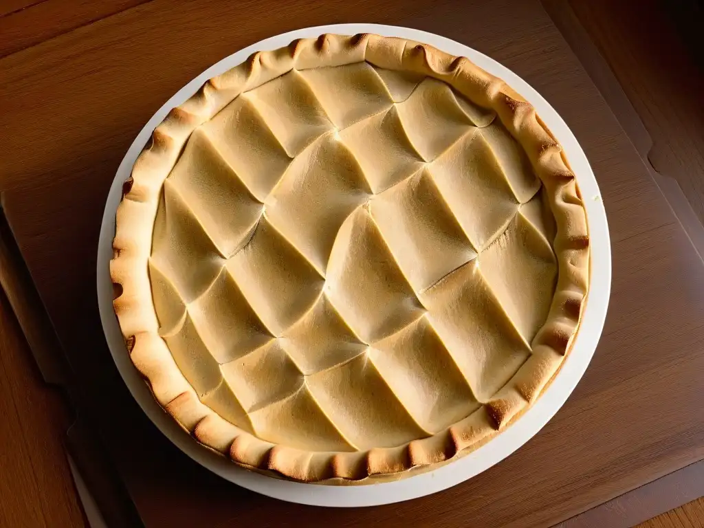 Una deliciosa base de tarta perfectamente horneada, dorada y crujiente, con un diseño de rejilla preciso