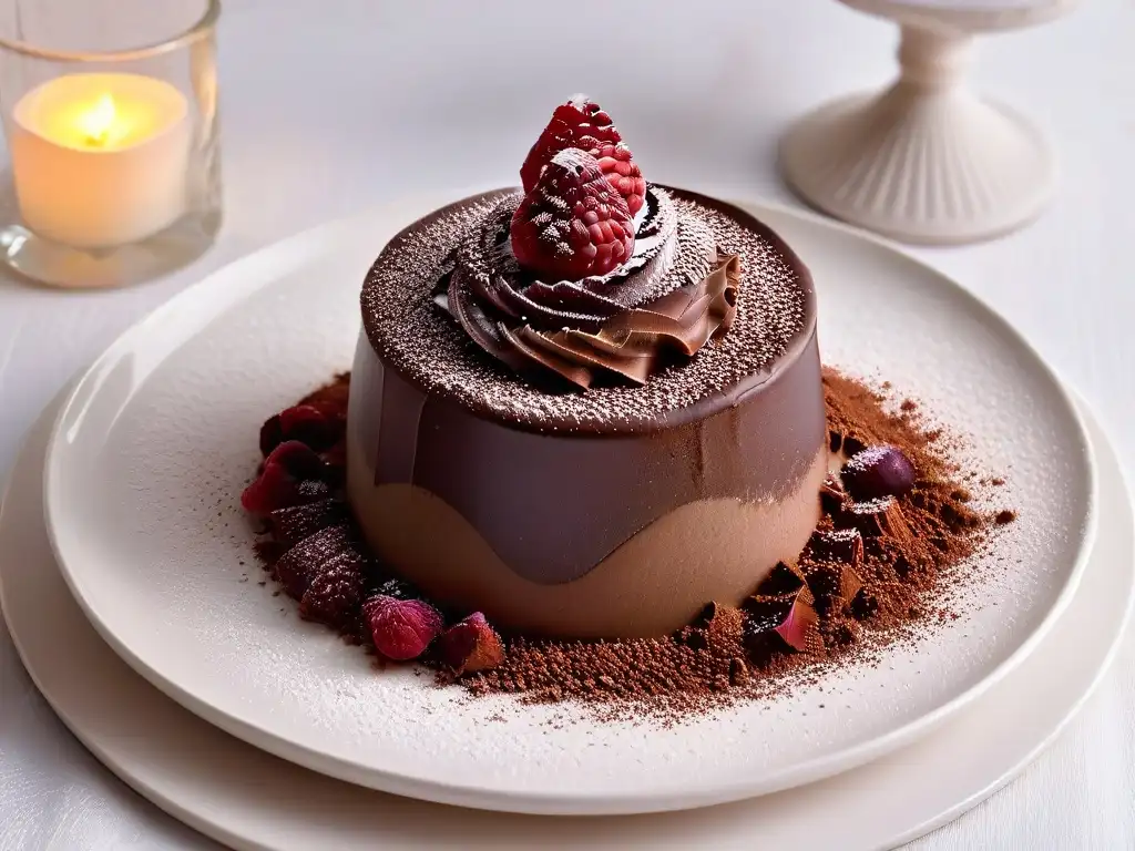 Deliciosa mousse de chocolate con técnicas avanzadas texturizado postres