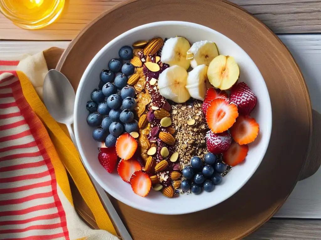 Una deliciosa y colorida bowl de açai con superfoods