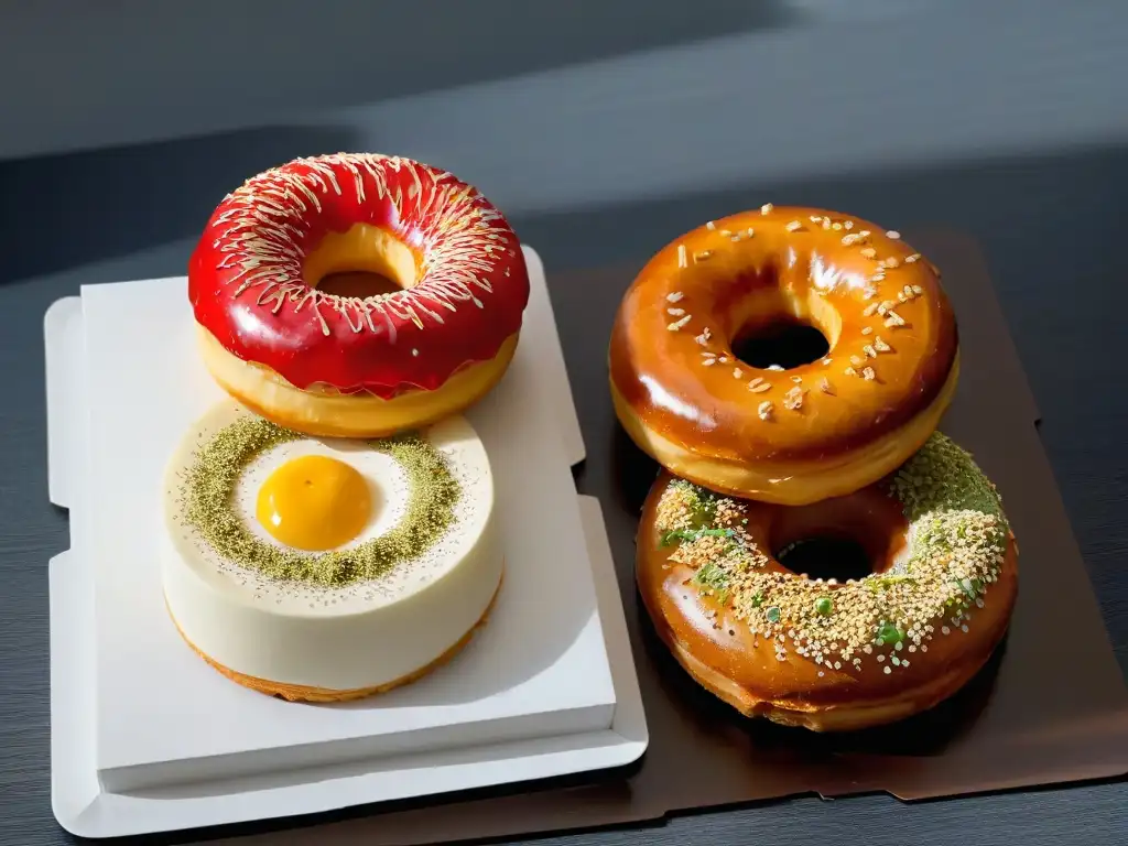 Una deliciosa comparación visual entre Banh Tieu vietnamitas receta y donuts americanos, resaltando sus diferencias culturales y visuales