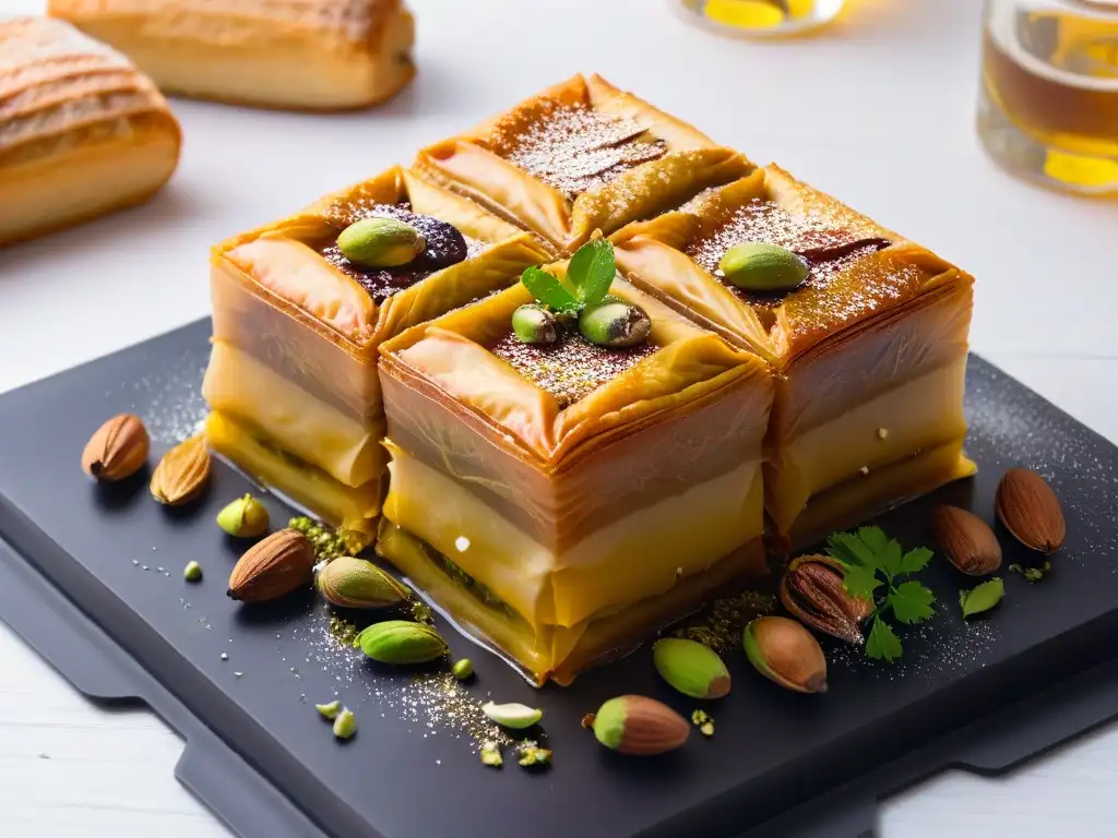 Deliciosa baklava de dátiles y pistachos para Recetas postres Eid al-Fitr