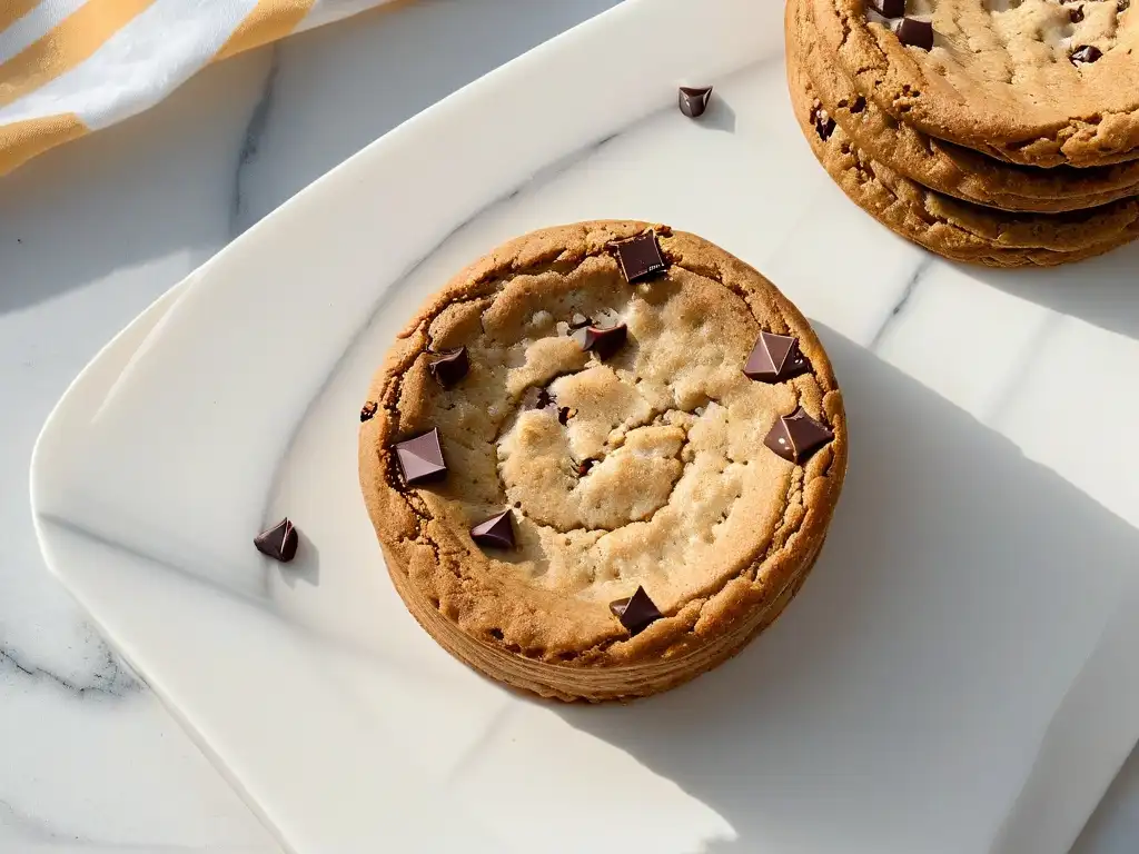 Deliciosa galleta de avena gourmet saludable en elegante encimera de mármol