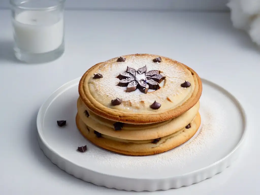 Deliciosa galleta de chocolate con Comercio Justo en repostería, con trozos de chocolate y azúcar glas