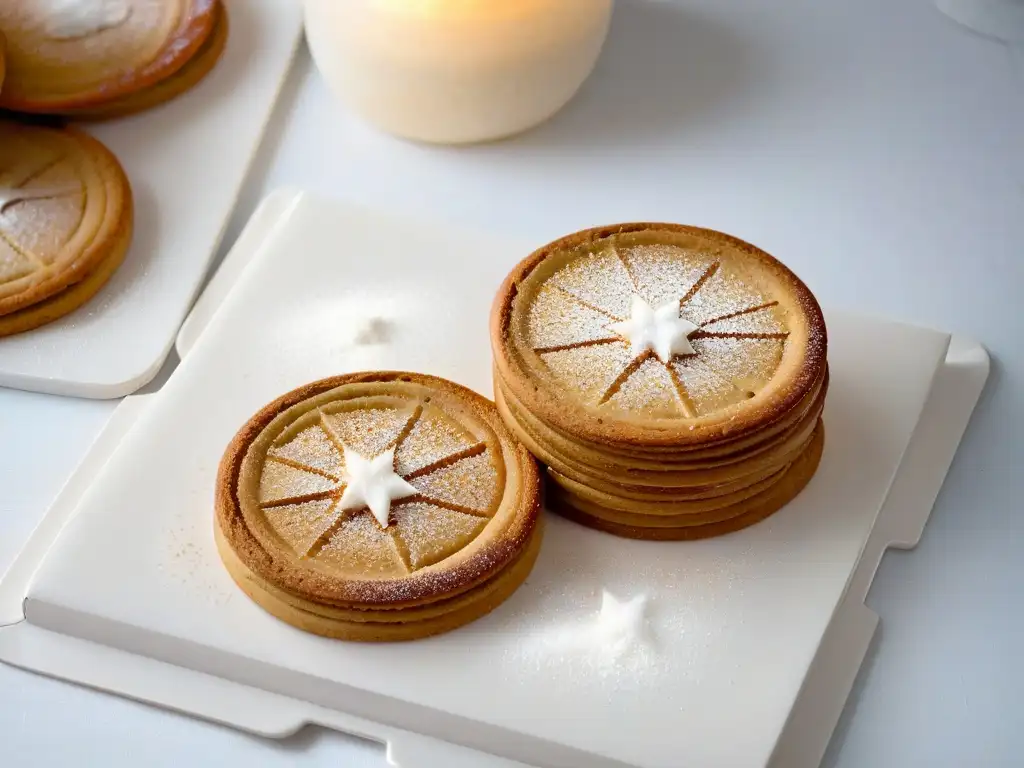 Deliciosa galleta dorada con azúcar, en un plato blanco