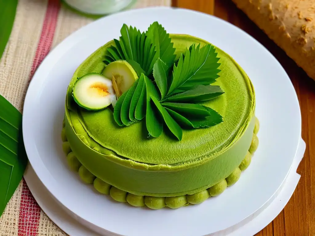 Deliciosa receta Kuih Dadar coco: capas verdes de crepe pandan con coco y azúcar de palma