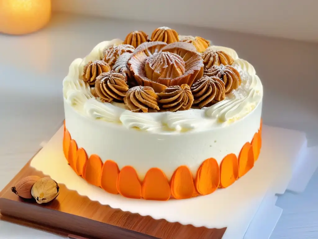 Deliciosa receta carrot cake saludable con frosting de queso crema y nueces