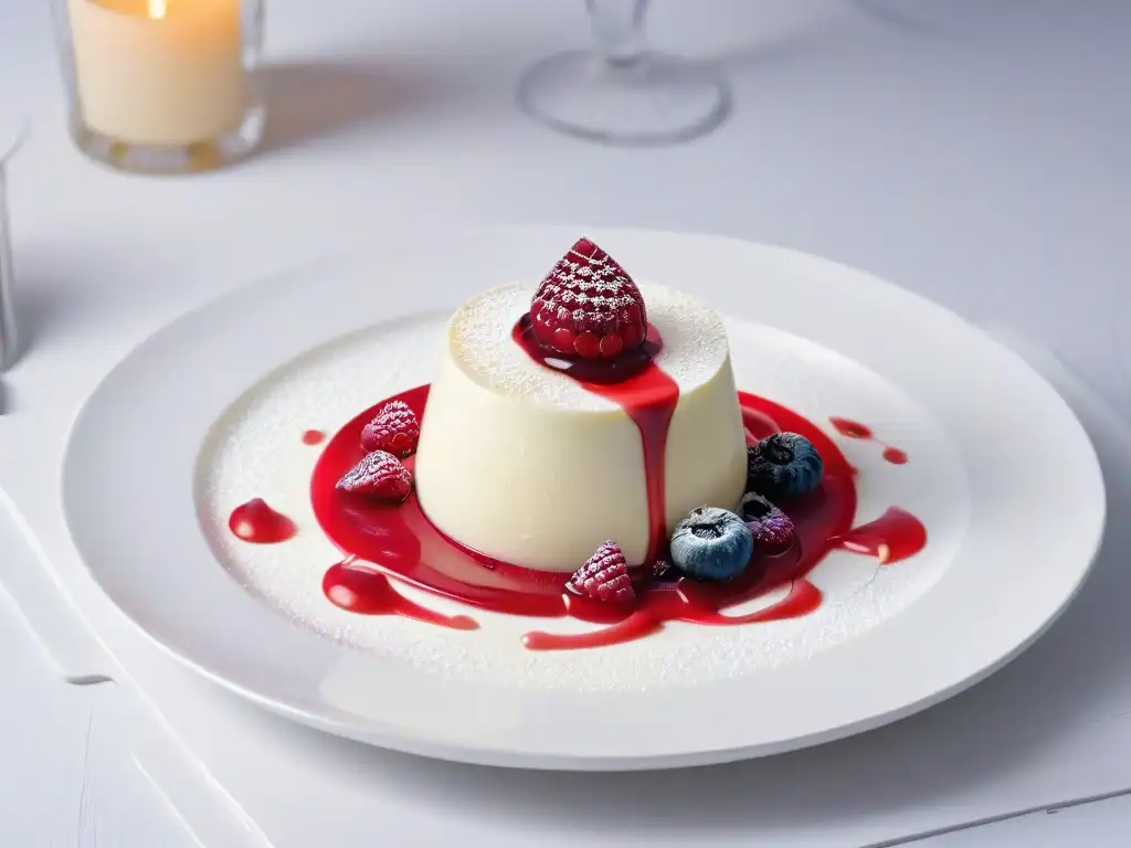 Deliciosa receta de Panna Cotta con coulis de frambuesa, elegante y vibrante