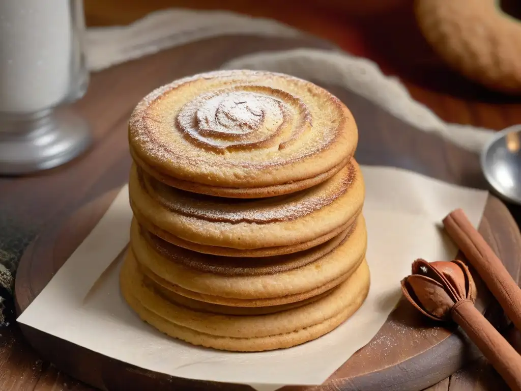 Deliciosa receta galleta Snickerdoodles suave en una imagen detallada, con bordes dorados y centro suave