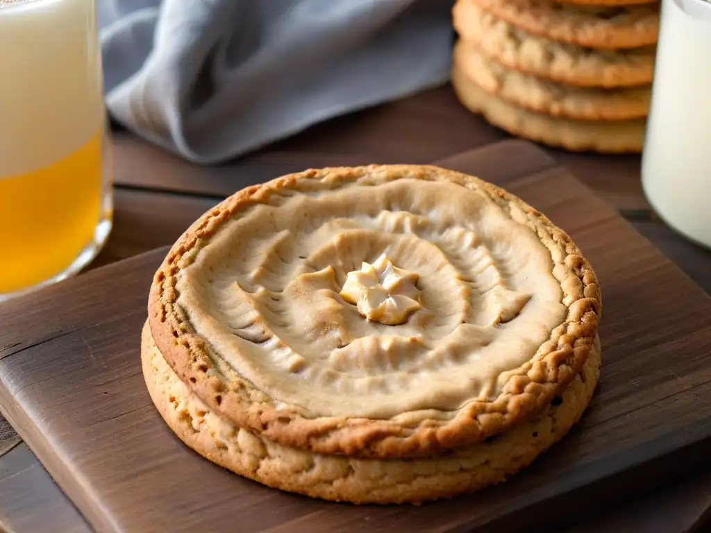 Deliciosa receta de galletas de avena gourmet saludables en una mesa rústica