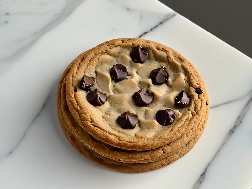 Deliciosa receta de galletas de avena gourmet saludables en una encantadora imagen de close-up en mármol