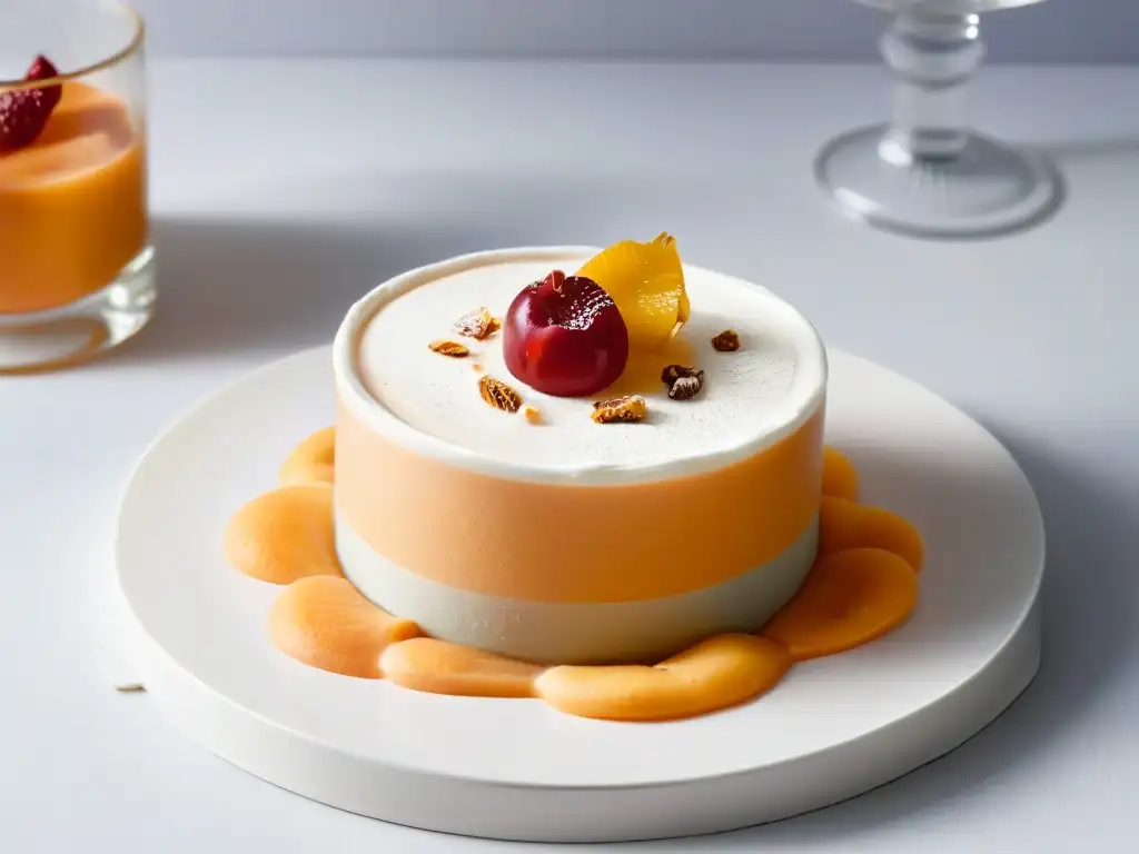 Deliciosa receta de mousse de membrillo en otoño, servida con elegancia en copa de postre transparente