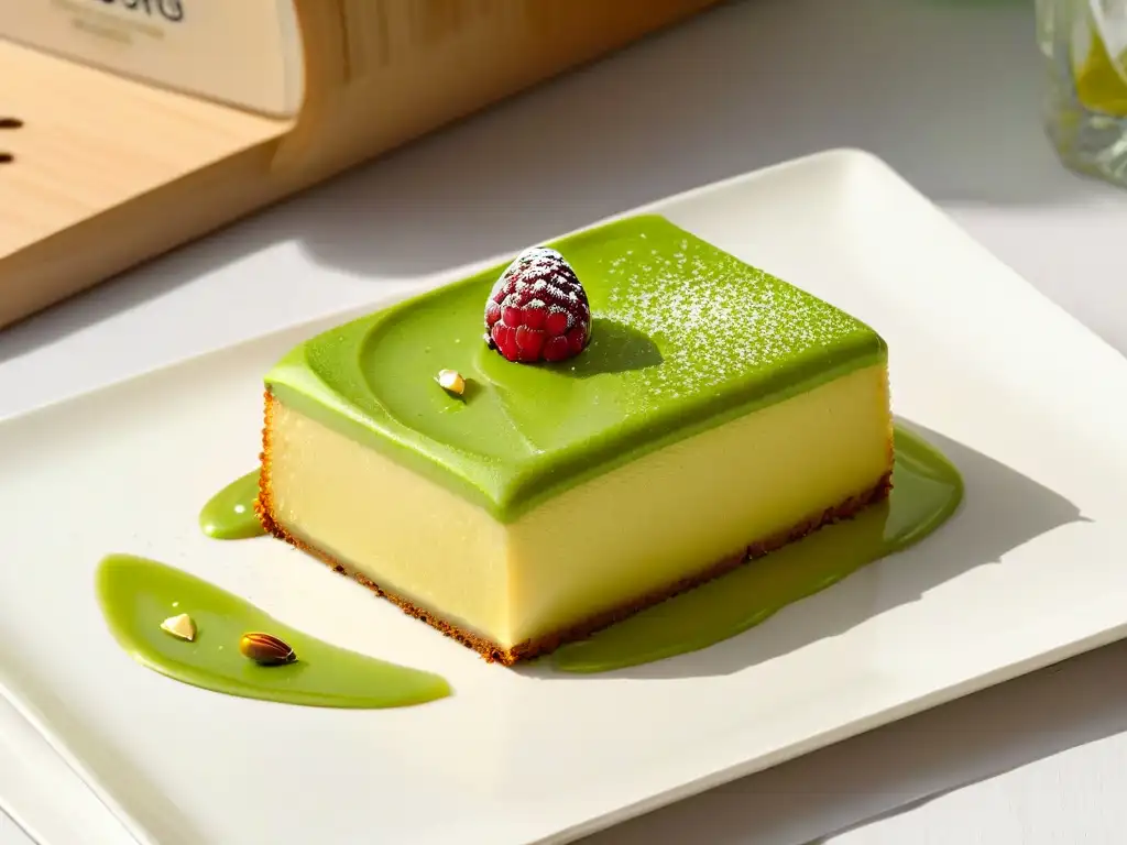 Deliciosa receta de financier de pistacho con frambuesa, un postre vibrante y apetitoso