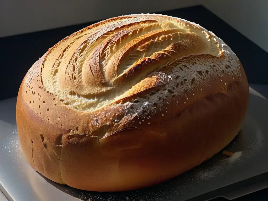 Deliciosa fermentación en repostería con sabores únicos en un pan de masa madre recién horneado